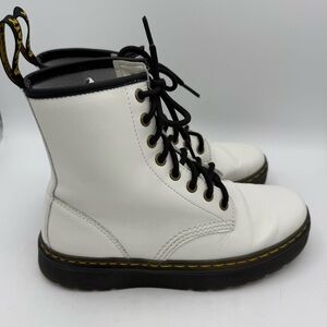 Doc Dr Martens Womens Size 5 Zavala White Leather Combat Boots Air Wair